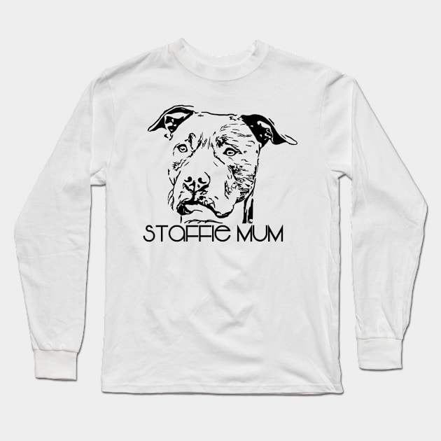 Staffie Mum Design Long Sleeve T-Shirt by NikkiBear67